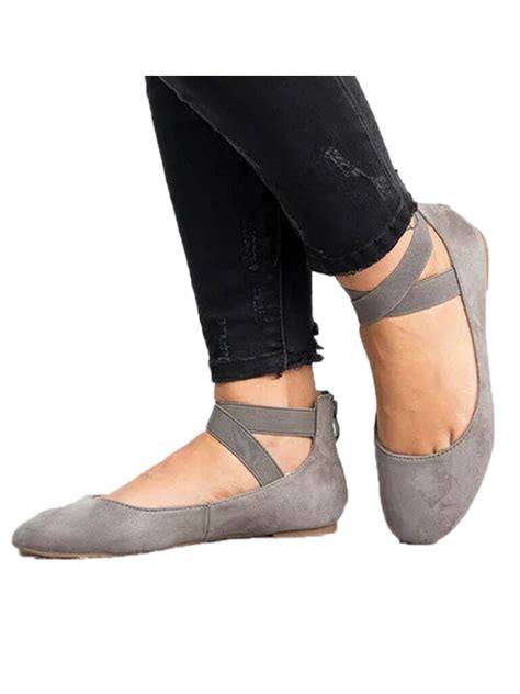 ankle strap ballet flats women.